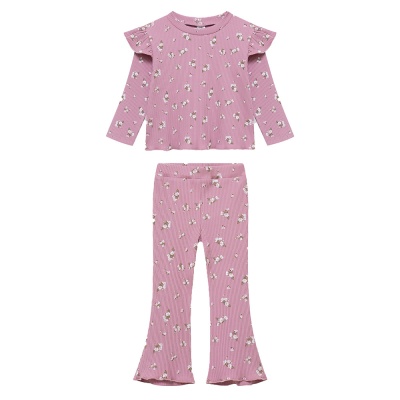 Костюм лапша в цветочек размер 80-86 Mimilav пудровый 1